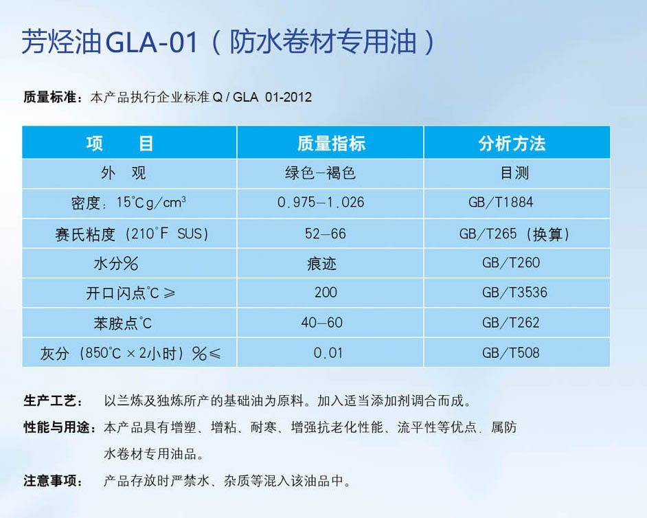 芳烃油GLA-01（防水卷材专用油）(图1)